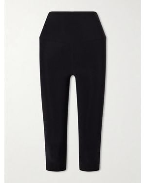 Norma Kamali Pedal Pusher Cropped Stretch-Jersey Leggings - Blue