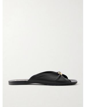 Loewe Paula's Ibiza Pebble Leather Slides - White
