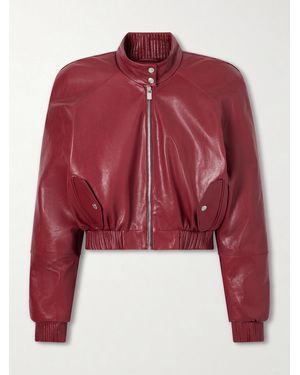 Magda Butrym Glossed-Leather Jacket - Red