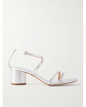 Aeyde Mirella Metallic Leather Sandals - Natural