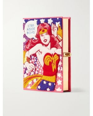 Olympia Le-Tan Wonder Embroidered Canvas Clutch - White