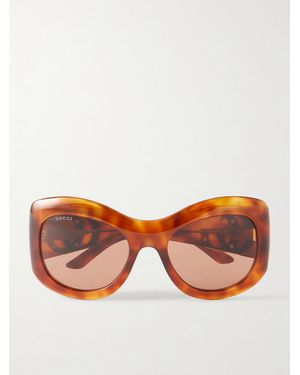 Gucci Double G-Embellished Round-Frame Recycled Acetate Sunglasses - Multicolour