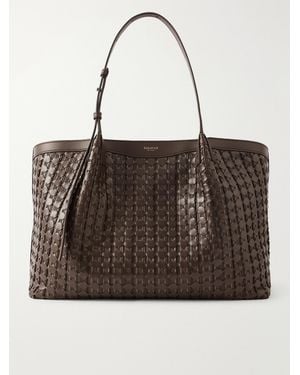 Serapian Secret Mosaico Leather Tote - Brown