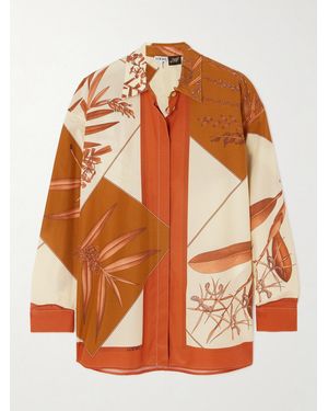 Loewe Paula's Ibiza Printed Cotton And Silk-Blend Shirt - Orange