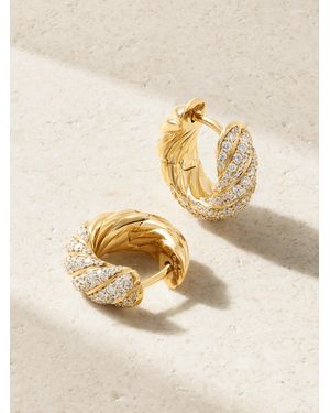 David Yurman Sculpted Cable Creolen Aus 18 Karat Mit Diamanten - Natur