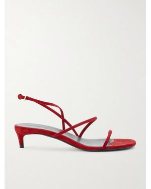 KHAITE Loop Suede Sandals - Pink
