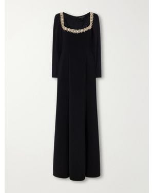 Jenny Packham Jamilia Crystal-Embellished Crepe Gown - Black
