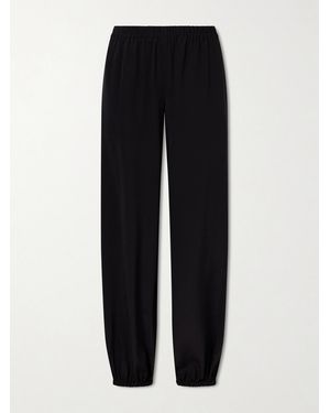 Nili Lotan Parisa Silk Tapered Trousers - Black