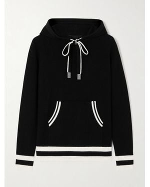 Perfect Moment Hayley Two-Tone Merino Wool Hoodie - Black