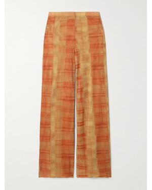 SIR. Ferrera Hose Mit Geradem Bein Aus Kariertem Stretch-Tüll - Orange
