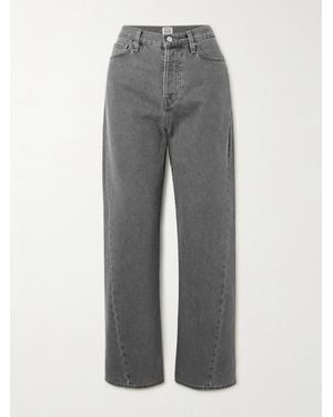 TOTEME High-Rise Straight-Leg Organic Jeans - Grey