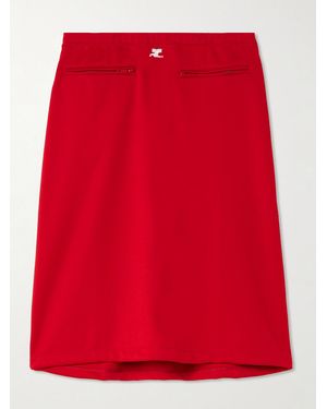 Courreges Appliquéd Jersey Skirt - Red