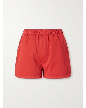 Jamie Haller Track Cotton-Twill Shorts - Red
