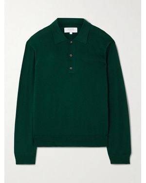 La Ligne Ben Oversized-Pullover Aus Einer Mischung Aus Seide, Wolle Und Kaschmir Mit Polokragen - Grün