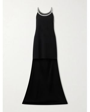 Tom Ford Crystal-Embellished Satin-Crepe Gown - Black