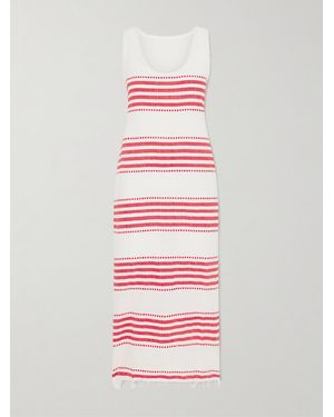 lemlem Lilian Striped Cotton-Blend Gauze Midi Dress - White