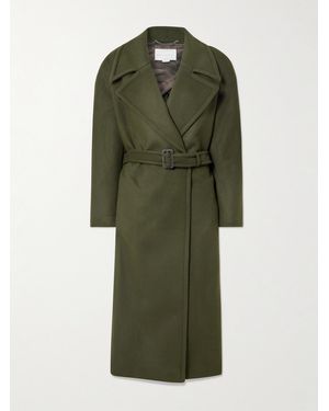 Stella McCartney Belted Double-Breasted Wool Coat - Green