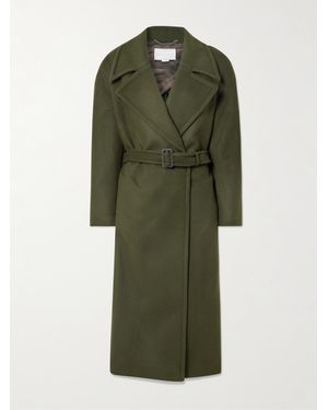 Stella McCartney Belted Double-Breasted Wool Coat - Green