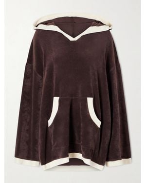 STAUD Anona Hooded Cotton-Blend Terry Coverup - Purple