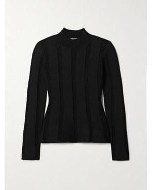 Sea Devon Paneled Stretch-Knit Top - Black