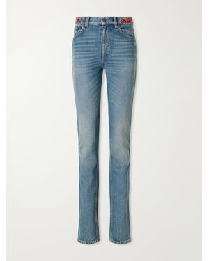 Chloé Embroidered High-Rise Skinny-Leg Jeans - Blue