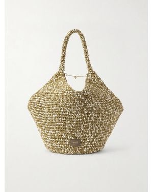 KHAITE Lotus Medium Two-Tone Woven Tote - Metallic