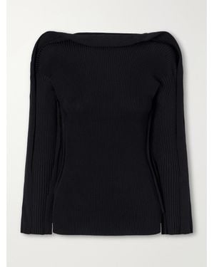 Issey Miyake Prance Stretch Rib-Knit Top - Black