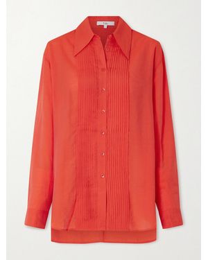 Tibi Pintucked Voile Shirt - Rot