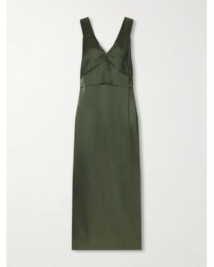 TOTEME Satin Maxi Dress - Green