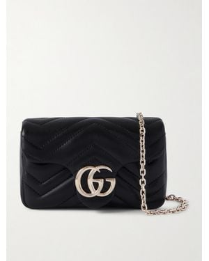 Gucci Gg Marmont Mini Matelassé Leather Shoulder Bag - Schwarz
