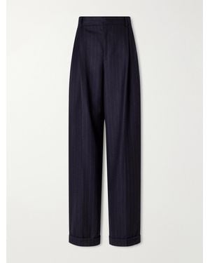Polo Ralph Lauren Pinstriped Fresco-Wool Straight-Leg Trousers - Blue