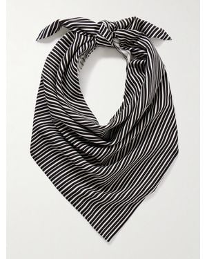 Maria McManus Striped Recycled-Woven Scarf - Grey