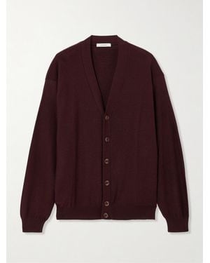 Lemaire Twisted Convertible Wool-Blend Cardigan - Purple