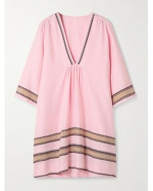 lemlem Belkis Striped Cotton Kaftan - Pink