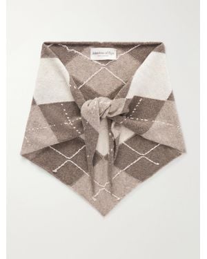 Johnstons of Elgin Clan Checked Cashmere Scarf - Natural