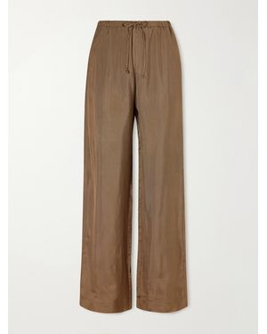 Rohe Houndstooth Jersey Wide-Leg Trousers - Natural