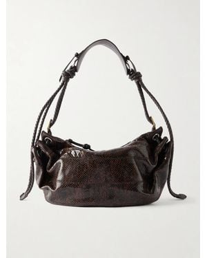 Isabel Marant Maia Snake-Effect Leather Shoulder Bag - Black
