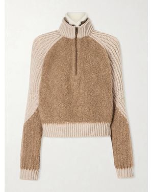 Sease Alsek Alpaca-Blend And Ribbed Cashmere Half-Zip Sweater - Natural