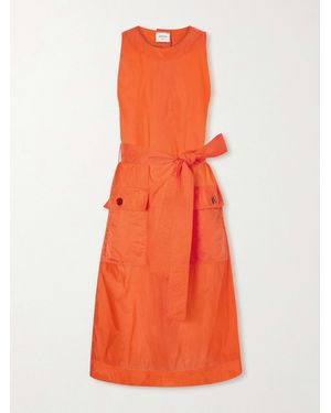 Saint Laurent Buttoned Front Midi Dress - Orange
