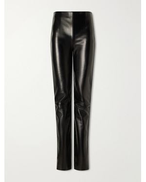 KHAITE Ryden Leather Straight-Leg Pants - Black