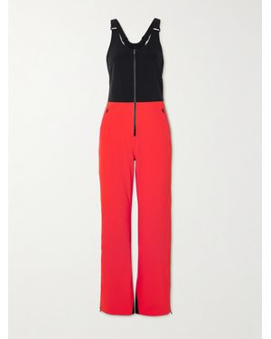 Aztech Mountain Top To Bottom Panelled Stretch Salopettes - Red