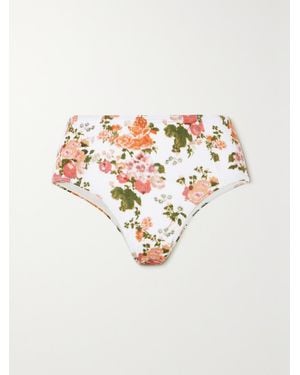 Erdem Briona Floral-Print Bikini Briefs - White