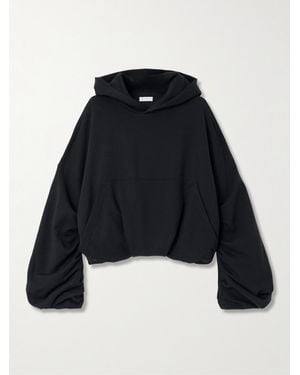 Dries Van Noten Hannett Gathered Cotton-Jersey Hoodie - Blue