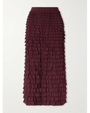 Ulla Johnson Jupe Midi En Jersey À Volants Mimi - Violet