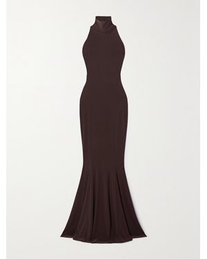 Norma Kamali Stretch-Jersey Turtleneck Gown - Lila