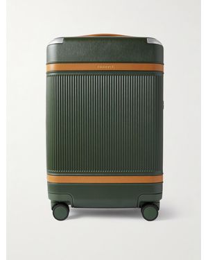 Paravel Aviator Carry-On Plus Vegan Leather-Trimmed Recycled Hardshell Suitcase - Green