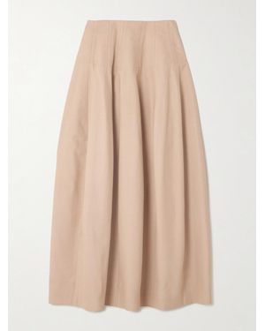 Heirlome Estefania Topstitched Silk Maxi Skirt - Natural