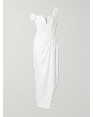 Alex Perry Robe De Mariée Asymétrique En Crêpe - Blanc