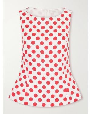 Faithfull the Brand Ana Polka-Dot Linen Top - Red