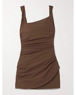 SIR. Mehrlagiges Minikleid Aus Stretch-Crêpe Mit Twist-Detail - Braun